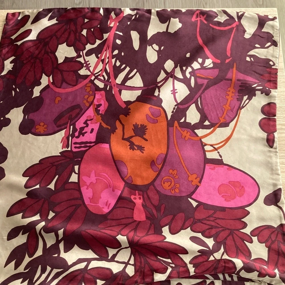 West Elm Decorative Silk Pillow Cover in Plum and Taupe Floral
